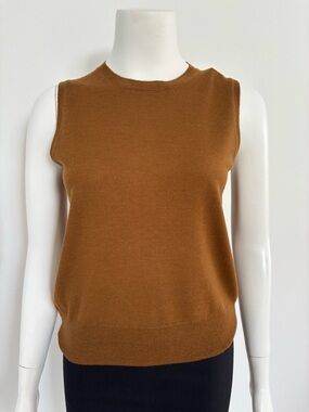 J. Crew Cognac Sleeveless Knit 100% merino wool Tank